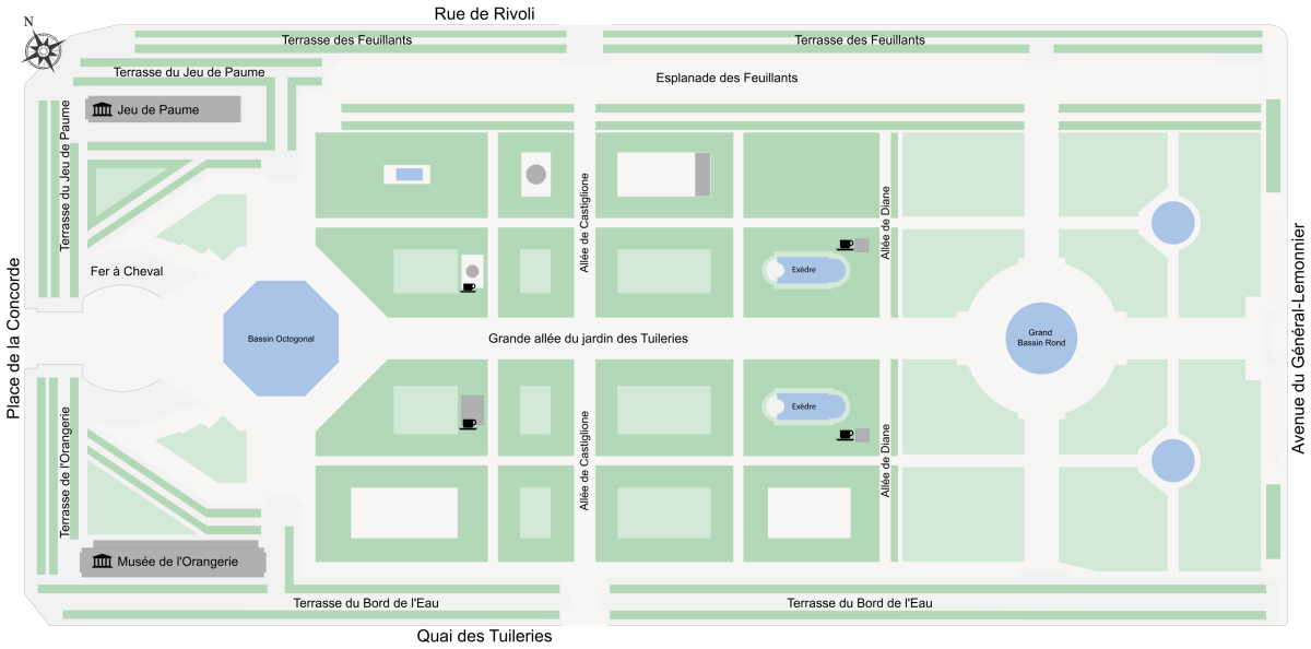 Map of Tuileries gardens